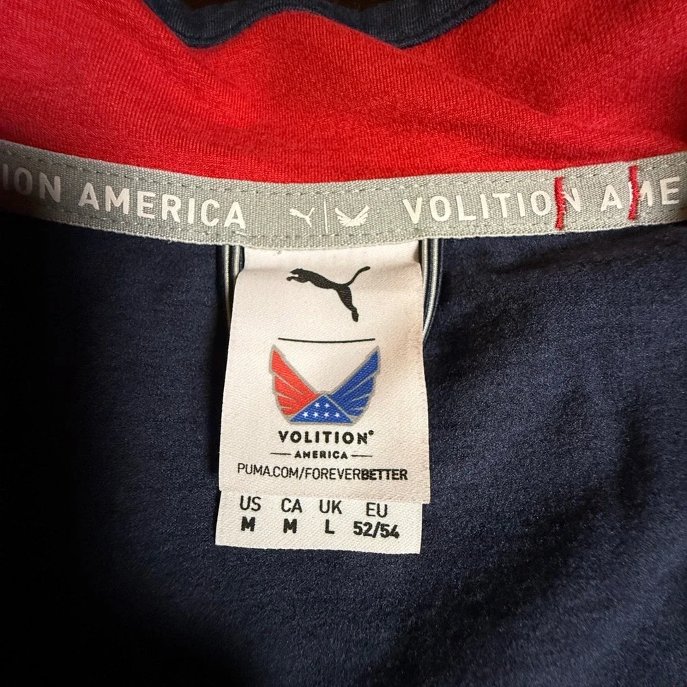 Puma Volition United T7 1/4 Zip Mens M Red White Blue USA Pullover Golf Sample